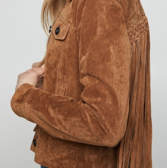 Braided Fringe Suede Jacket - Picture 2 of 3